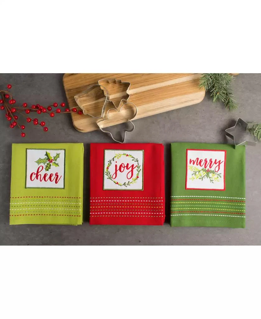 商品Design Imports|Assorted Holiday Greetings Embellished Dishtowel Set,价格¥209,第5张图片详细描述