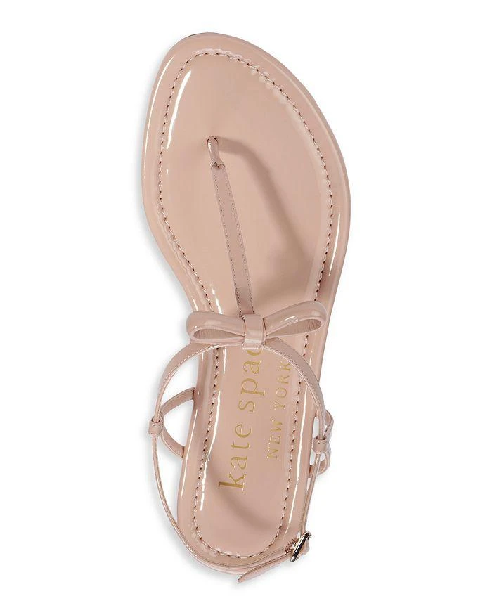 商品Kate Spade|Women's Piazza Knotted Bow Patent Leather Thong Sandals,价格¥337,第3张图片详细描述