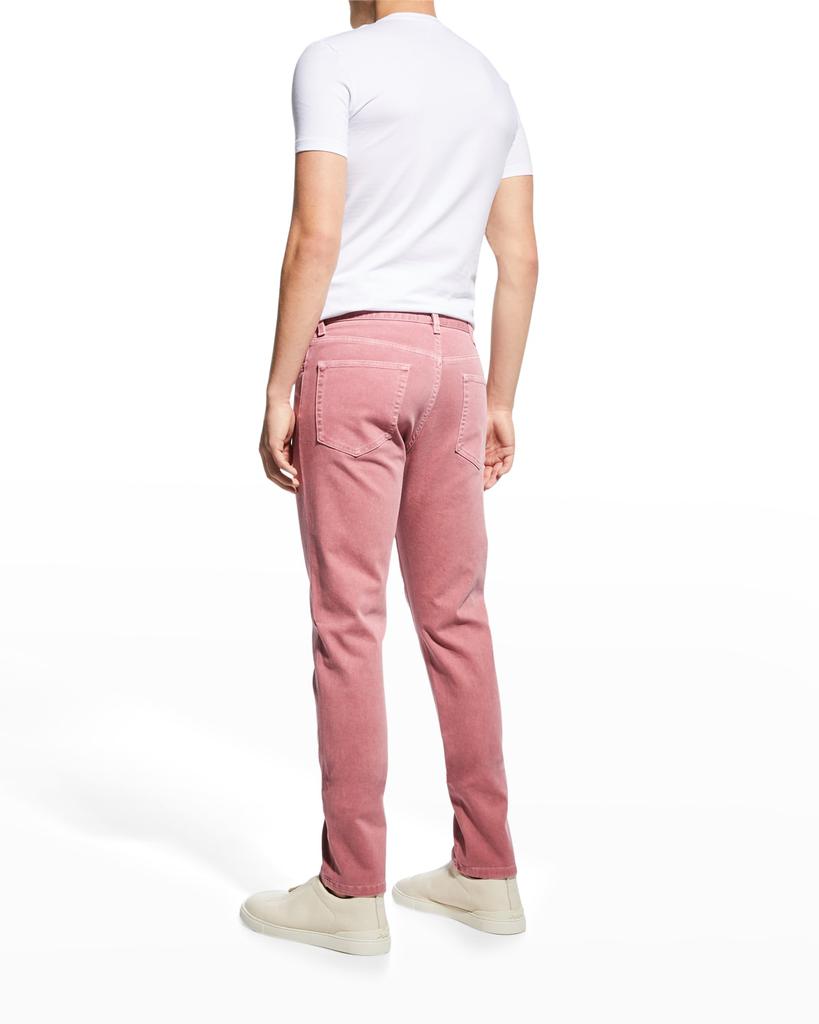 Men's Five-Pocket Solid Denim Trousers商品第4张图片规格展示