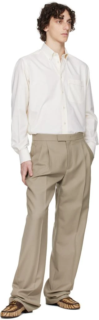 商品Valentino|Off-White Cotton Oxford Slim Fit VLogo Shirt,价格¥7771,第5张图片详细描述
