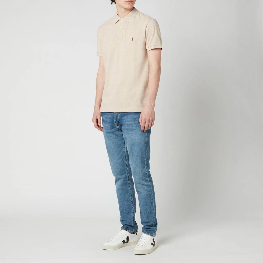 商品Ralph Lauren|Polo Ralph Lauren Men's Custom Slim Fit Mesh Polo Shirt - Expedition Dune Heather,价格¥1048,第3张图片详细描述