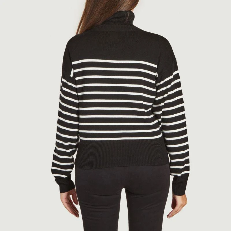 商品Maison Labiche|Regnault Amour embroidered turtleneck sweater Black off white Maison Labiche,价格¥1456,第3张图片详细描述