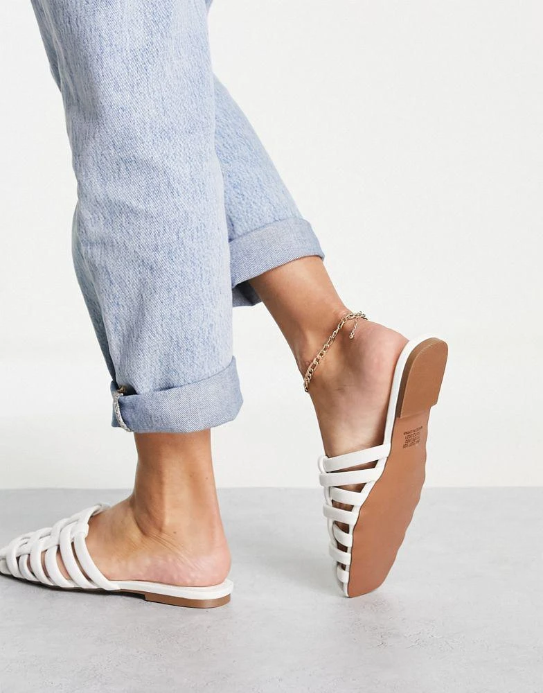 商品ASOS|ASOS DESIGN Levels fisherman ballet mules in white,价格¥138,第3张图片详细描述