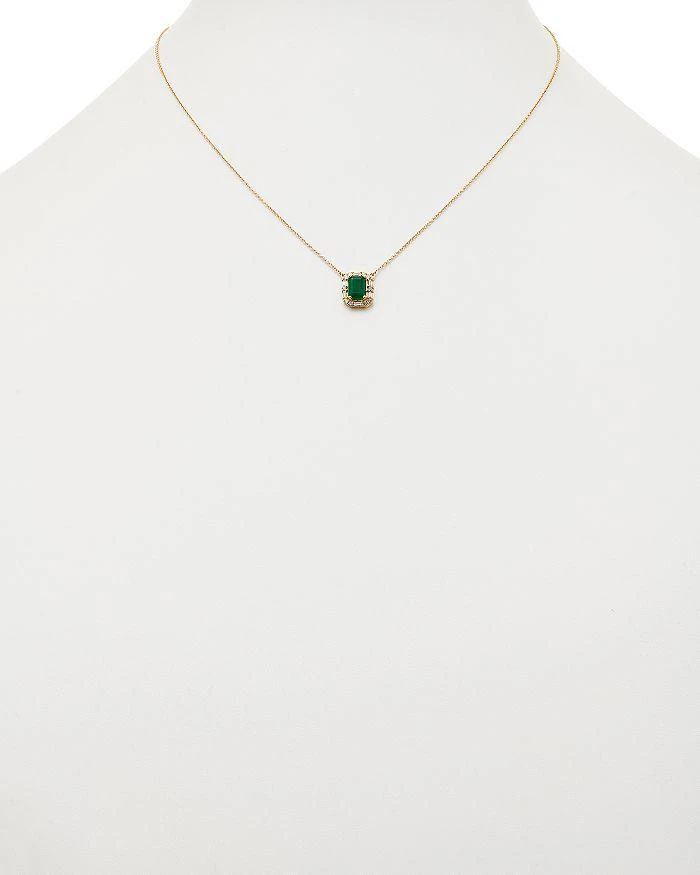 商品Bloomingdale's|Emerald & Diamond Halo Pendant Necklace in 14K Yellow Gold, 18" - Exclusive,价格¥10418,第2张图片详细描述