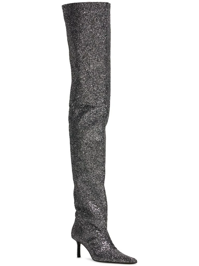 商品Alexander Wang|65mm Viola Glittered Over-the-knee Boots,价格¥6101,第2张图片详细描述