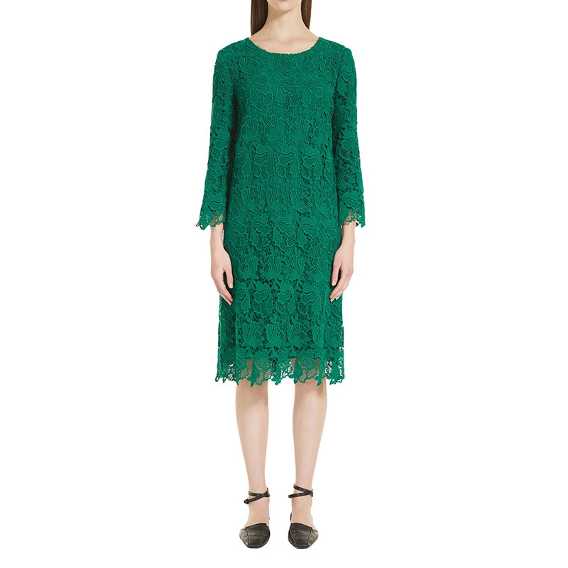 商品Max Mara|【预售3-7天】麦丝玛拉 22年早春新款 BELINDA系列 女士绿色棉质混纺花边蕾丝迷你连衣裙6221142406003,价格¥68370,第5张图片详细描述