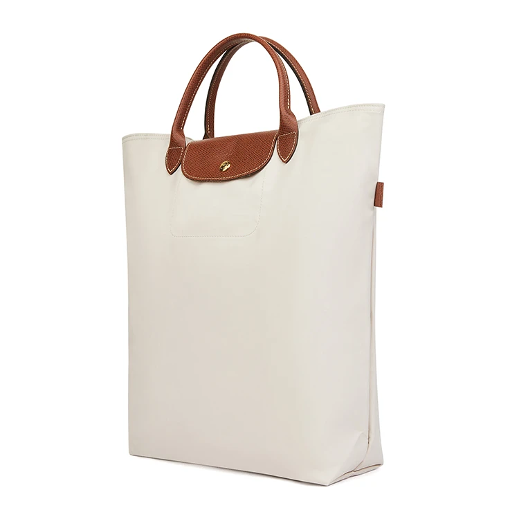 商品[国内直发] Longchamp|珑骧 Le Pliage Original系列 品牌徽标按扣开合 再生聚酰胺 托特包Tote包购物袋手提包 中号 女款 米色,价格¥1010,第4张图片详细描述