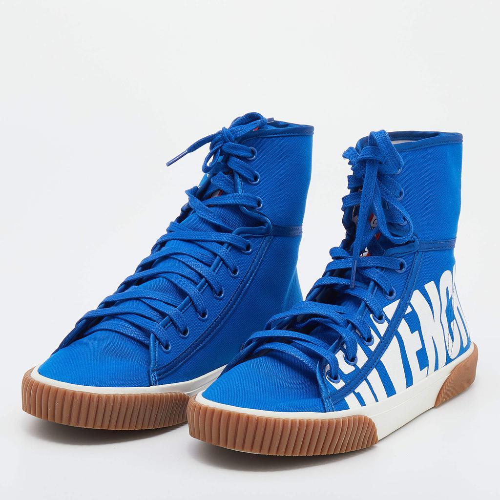 商品[二手商品] Givenchy|Givenchy Blue Canvas Boxing High Top Sneakers Size 37,价格¥1325,第4张图片详细描述