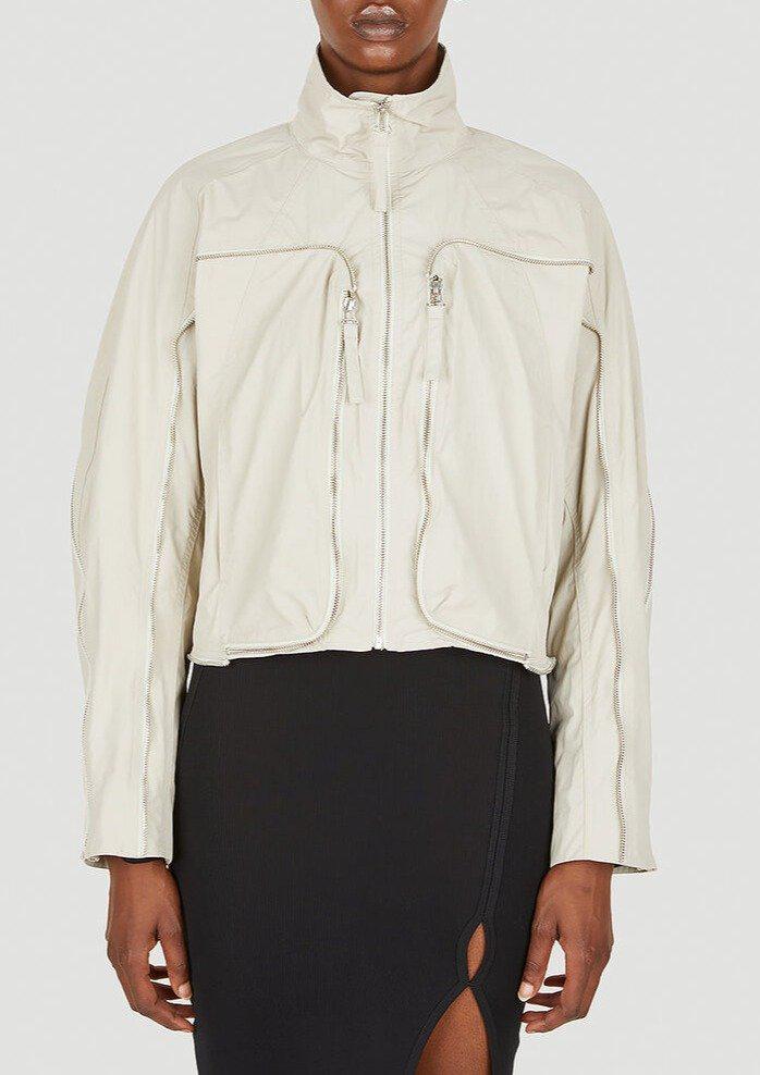 Helmut Lang Zipped Mesh Detailed Bomber Jacket商品第1张图片规格展示