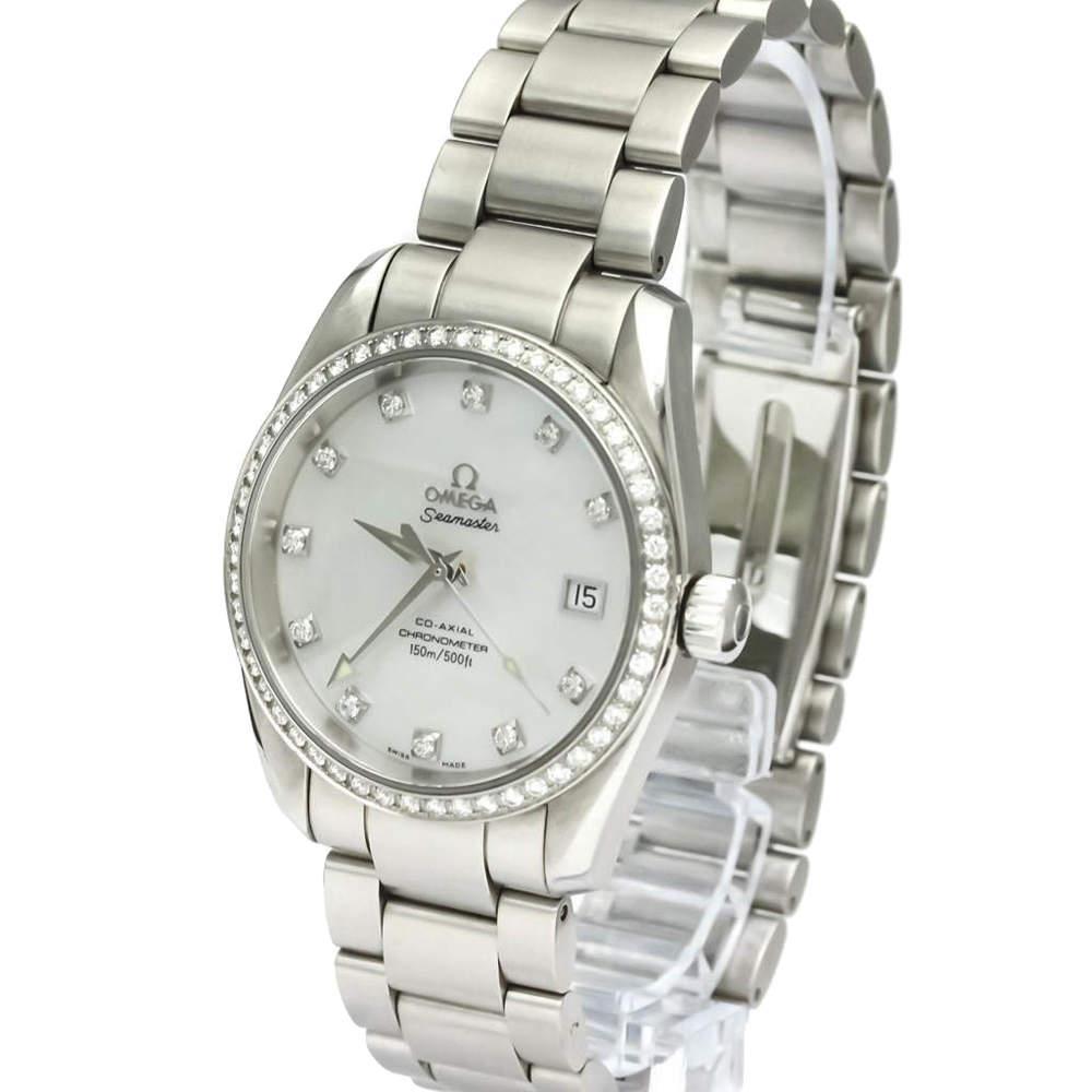 商品[二手商品] Omega|Omega MOP Diamonds Stainless Steel Seamaster Aqua Terra Co-Axial 2509.75 Men's Wristwatch 36 MM,价格¥28326,第1张图片