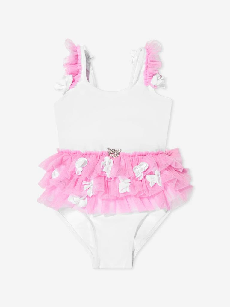 商品Selini Action|Girls Flower Tutu Swimsuit in White,价格¥188,第1张图片