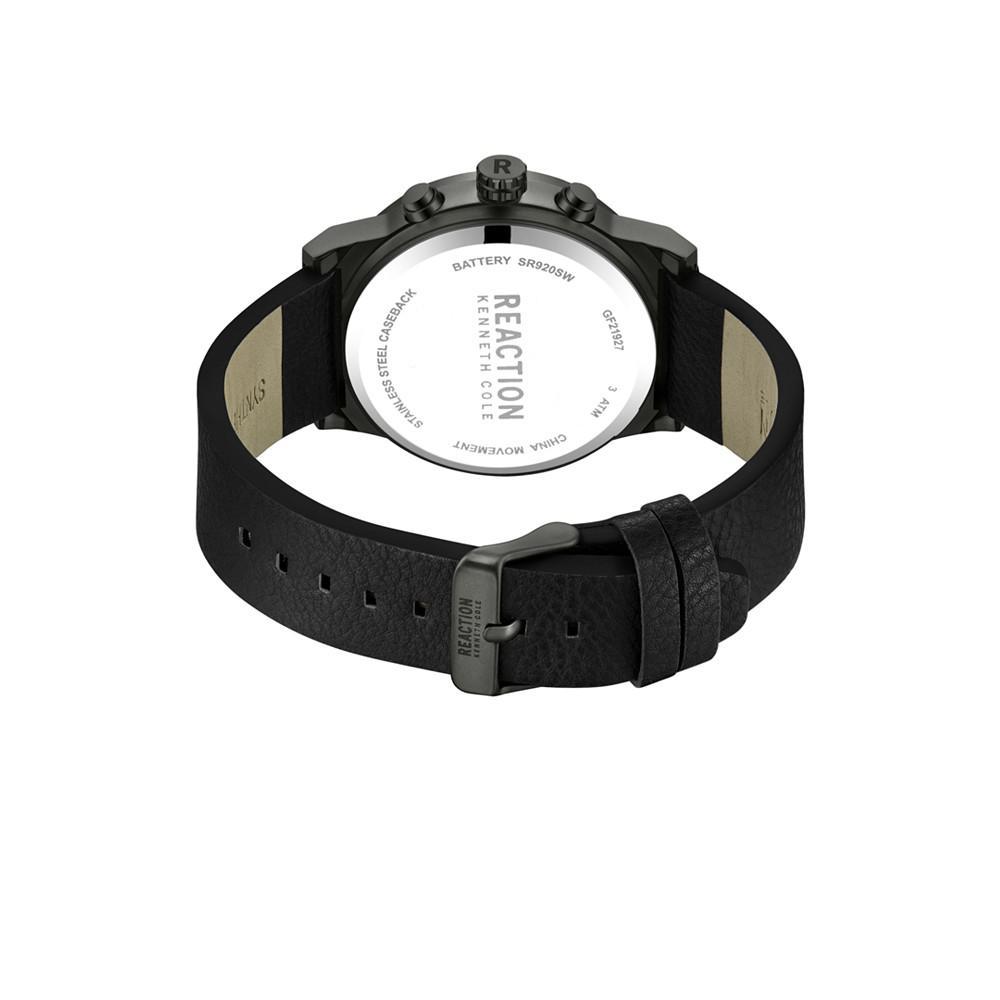 商品Kenneth Cole|Men's Dress Sport Black Synthetic Leather Strap Watch, 47mm,价格¥700,第4张图片详细描述