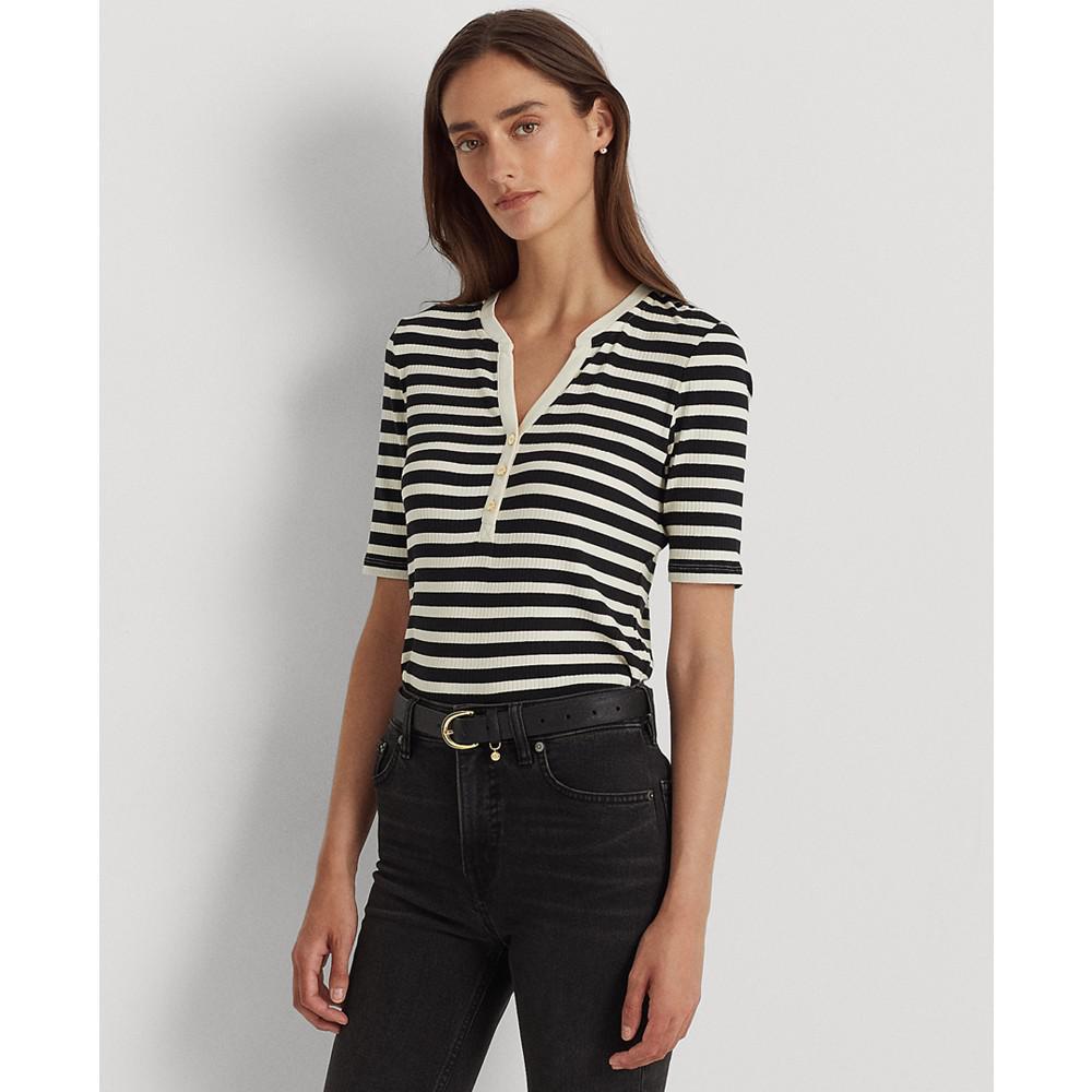 商品Ralph Lauren|Striped Cotton-Blend Henley T-Shirt,价格¥399,第3张图片详细描述