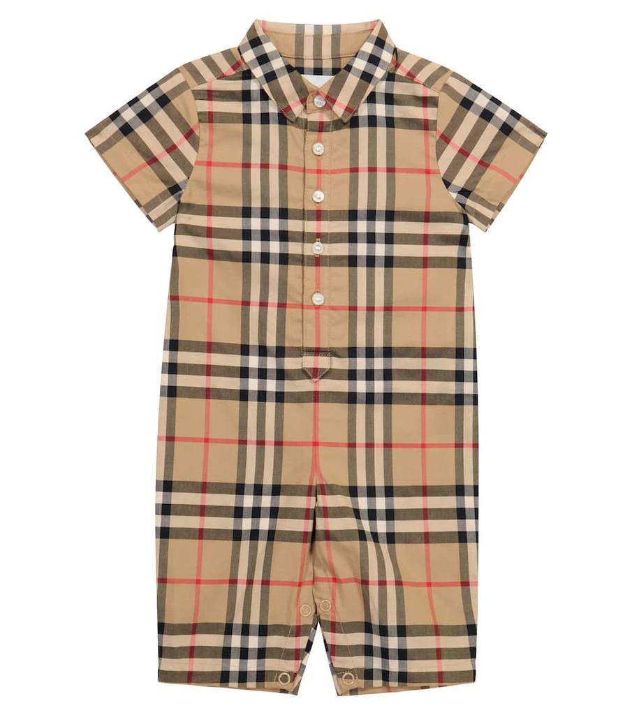 商品Burberry|Baby Vintage Check格纹棉质连身衣,价格¥1629,第1张图片