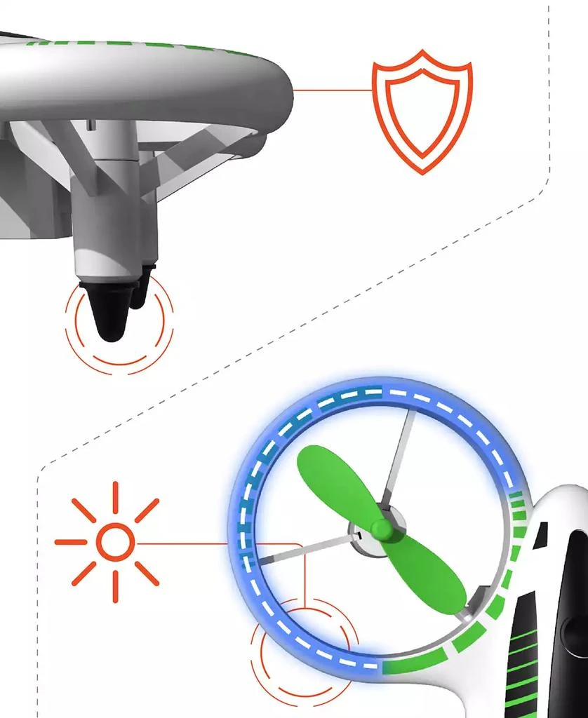 商品Sharper Image|2.4GHz RC Glow Up Stunt Drone with LED Lights,价格¥303,第5张图片详细描述