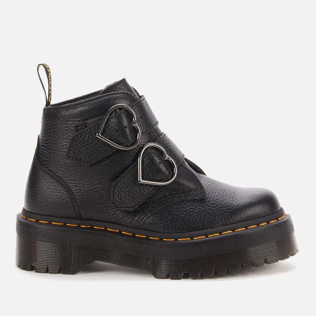 商品Dr. Martens|DR. MARTENS WOMEN'S DEVON HEART LEATHER ANKLE BOOTS - BLACK,价格¥1776,第1张图片