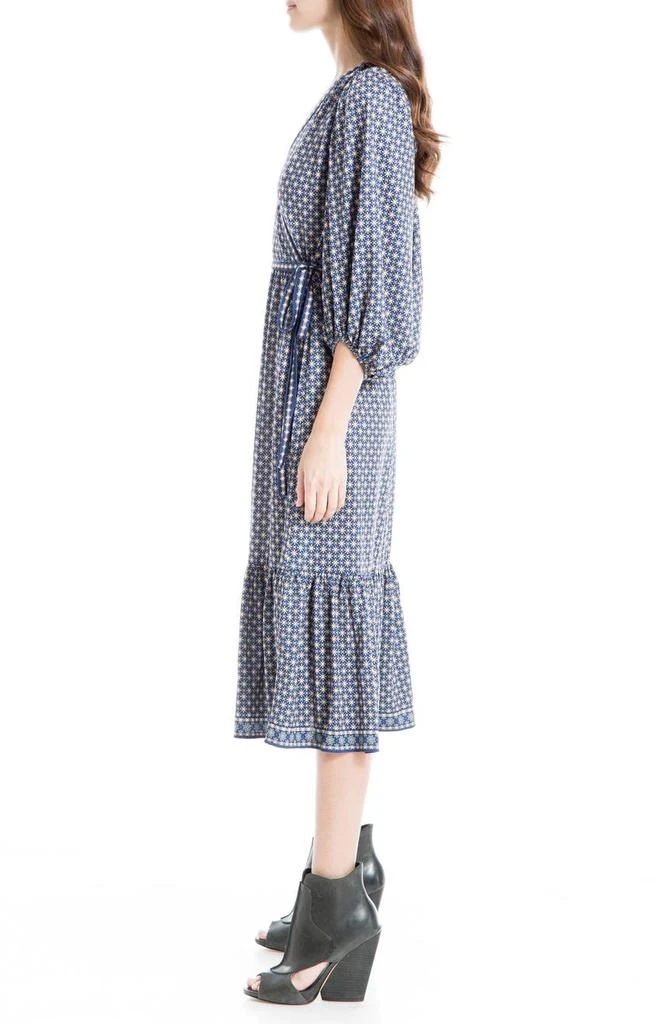 商品MAXSTUDIO|Textured Jersey Short Sleeve Wrap Midi Dress,价格¥189,第3张图片详细描述