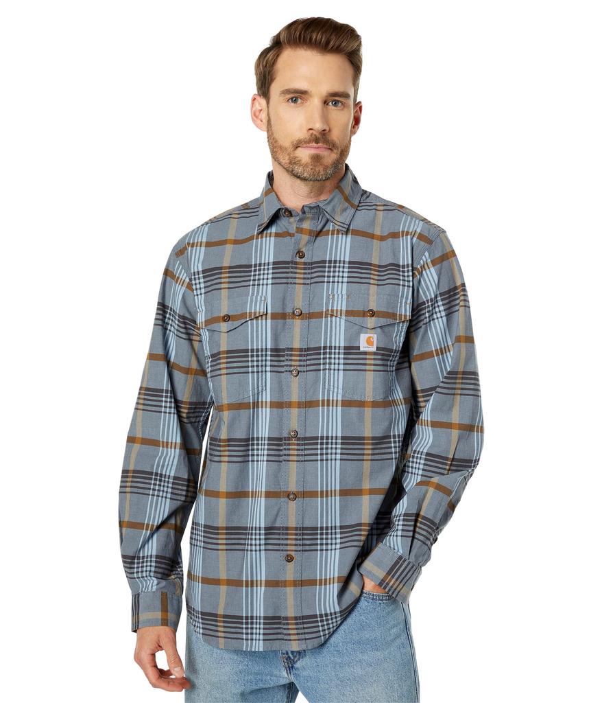 Rugged Flex® Relaxed Fit Lightweight Long Sleeve Plaid Shirt商品第1张图片规格展示