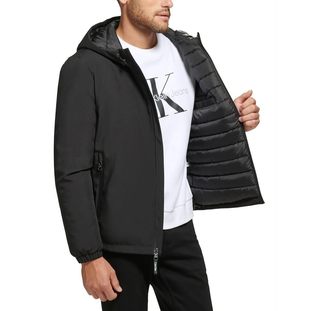 商品Calvin Klein|Men's Infinite Stretch Water-Resistant Hooded Jacket,价格¥860,第4张图片详细描述