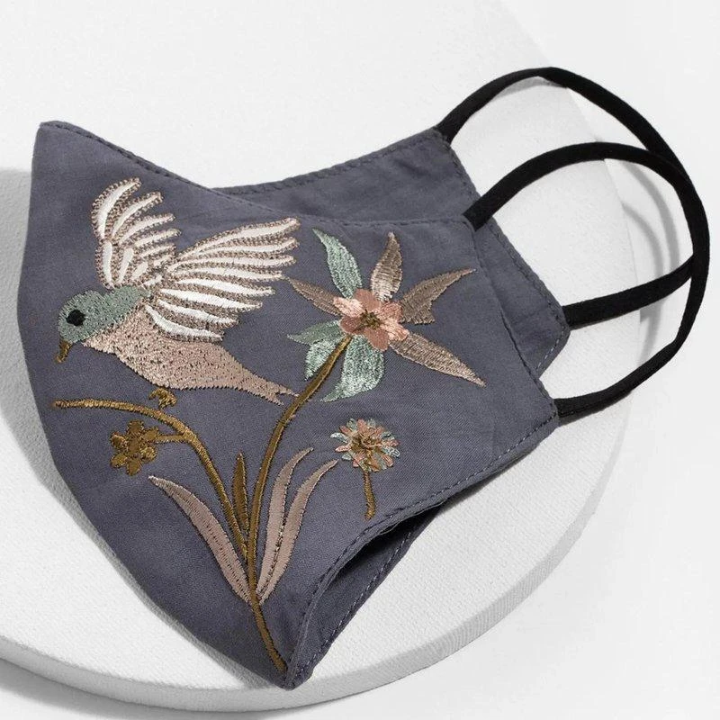 商品Saachi Style|Hummingbird Embroidered Face Mask,价格¥126,第1张图片
