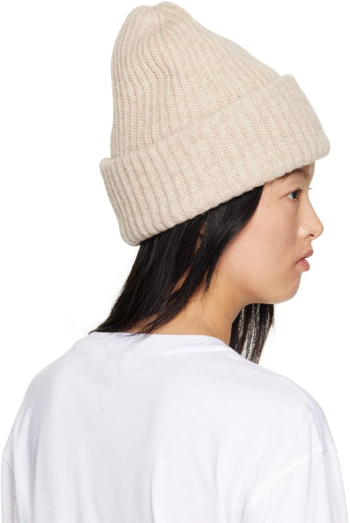 商品Ganni|Beige Ribbed Beanie,价格¥748,第3张图片详细描述