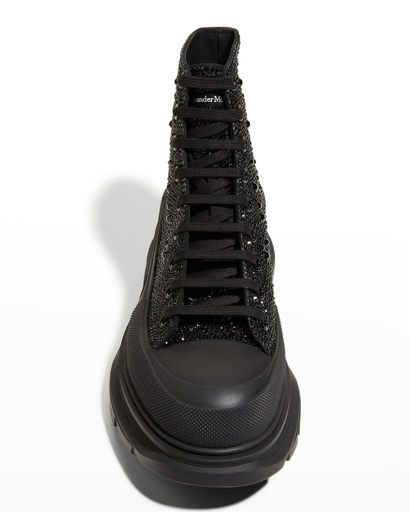 商品Alexander McQueen|Men's Crystal-Embellished Leather Tread Slick Boots,价格¥7471,第7张图片详细描述