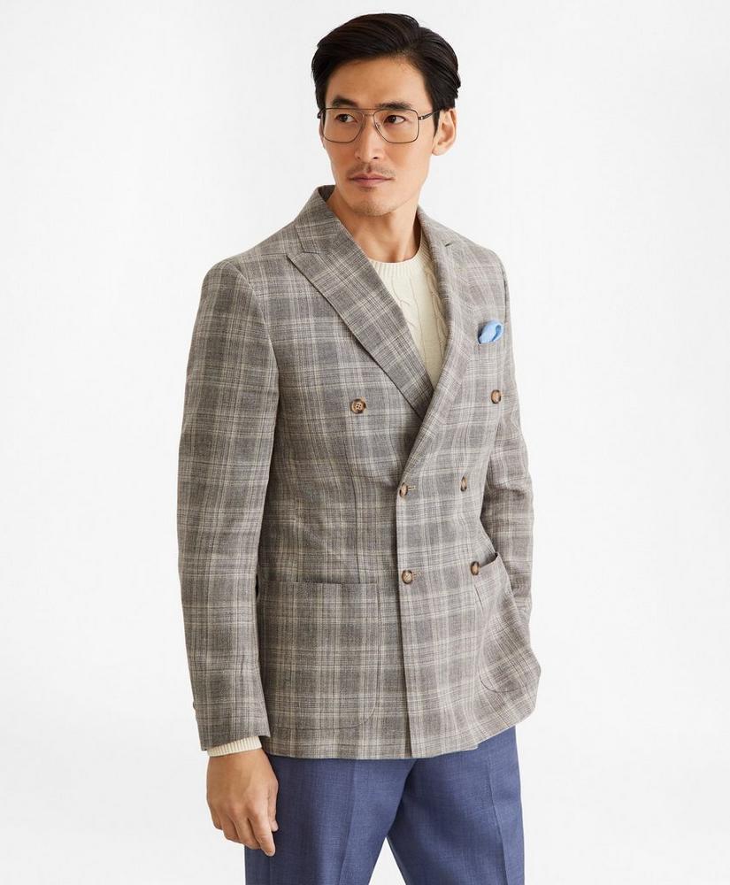 Regent Fit Double-Breasted Check Sport Coat商品第1张图片规格展示