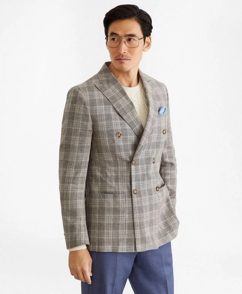 商品Brooks Brothers|Regent Fit Double-Breasted Check Sport Coat,价格¥1629,第1张图片