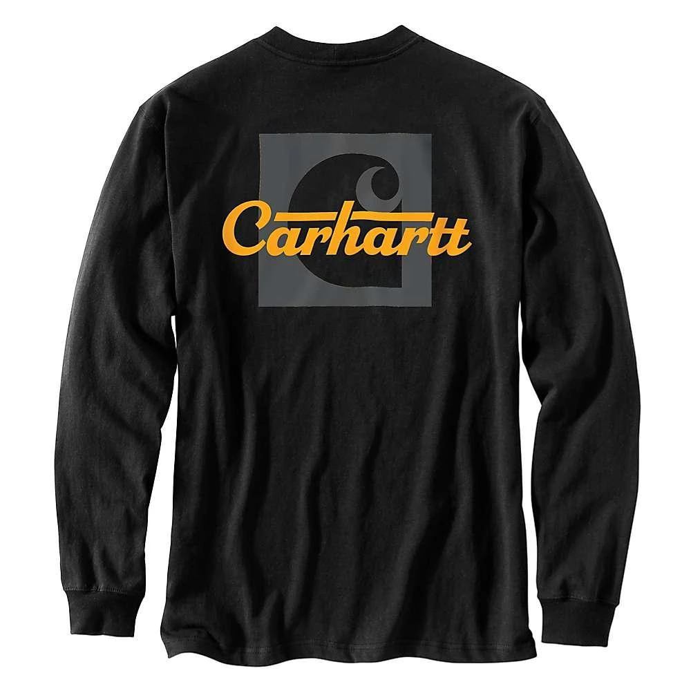 商品Carhartt|Carhartt Men's Loose Fit Heavyweight LS Pocket Script Graphic T-Shirt,价格¥247,第2张图片详细描述