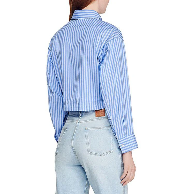 商品Sandro|Tamara Striped Cropped Shirt,价格¥1190,第2张图片详细描述