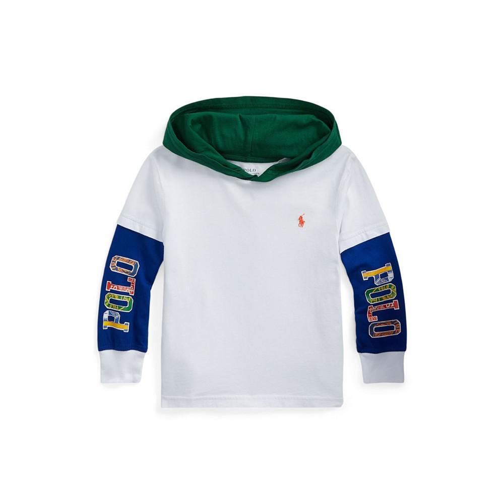 商品Ralph Lauren|Big Boys Logo Jersey Hooded T-shirt,价格¥304,第3张图片详细描述