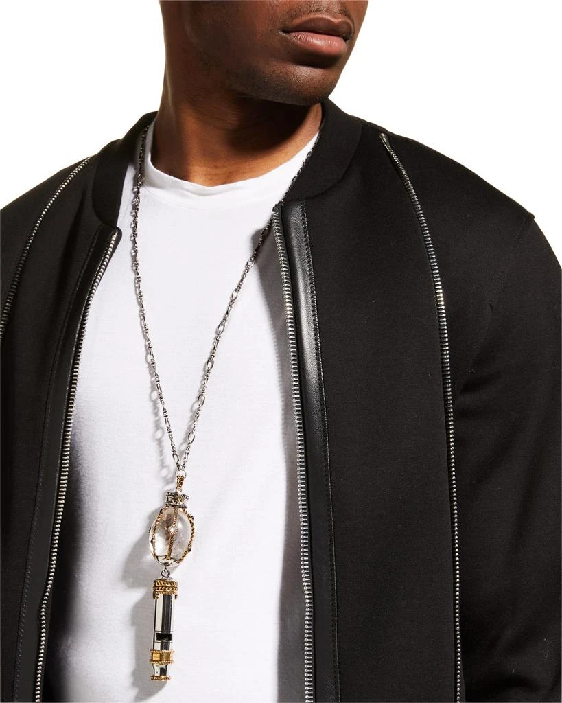 商品Alexander McQueen|Men's Trapped Crystal Whistle Pendant Necklace,价格¥3399,第2张图片详细描述