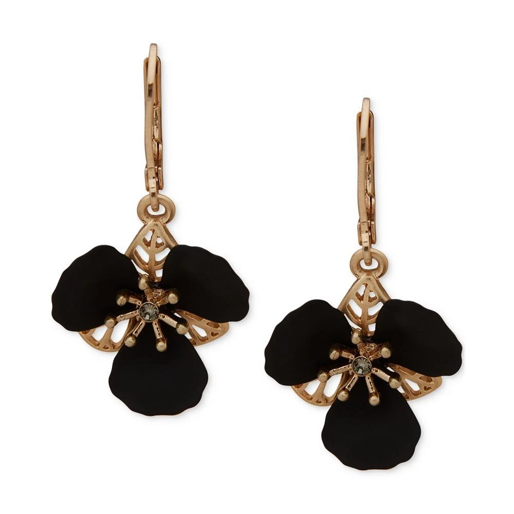 商品Lonna & Lilly|Gold-Tone Pavé & Jet Flower Drop Earrings,价格¥92,第1张图片