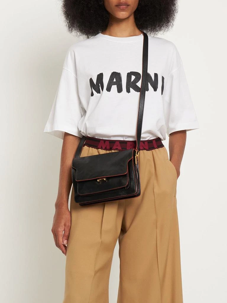 商品Marni|Medium Trunk Soft Leather Shoulder Bag,价格¥14346,第1张图片
