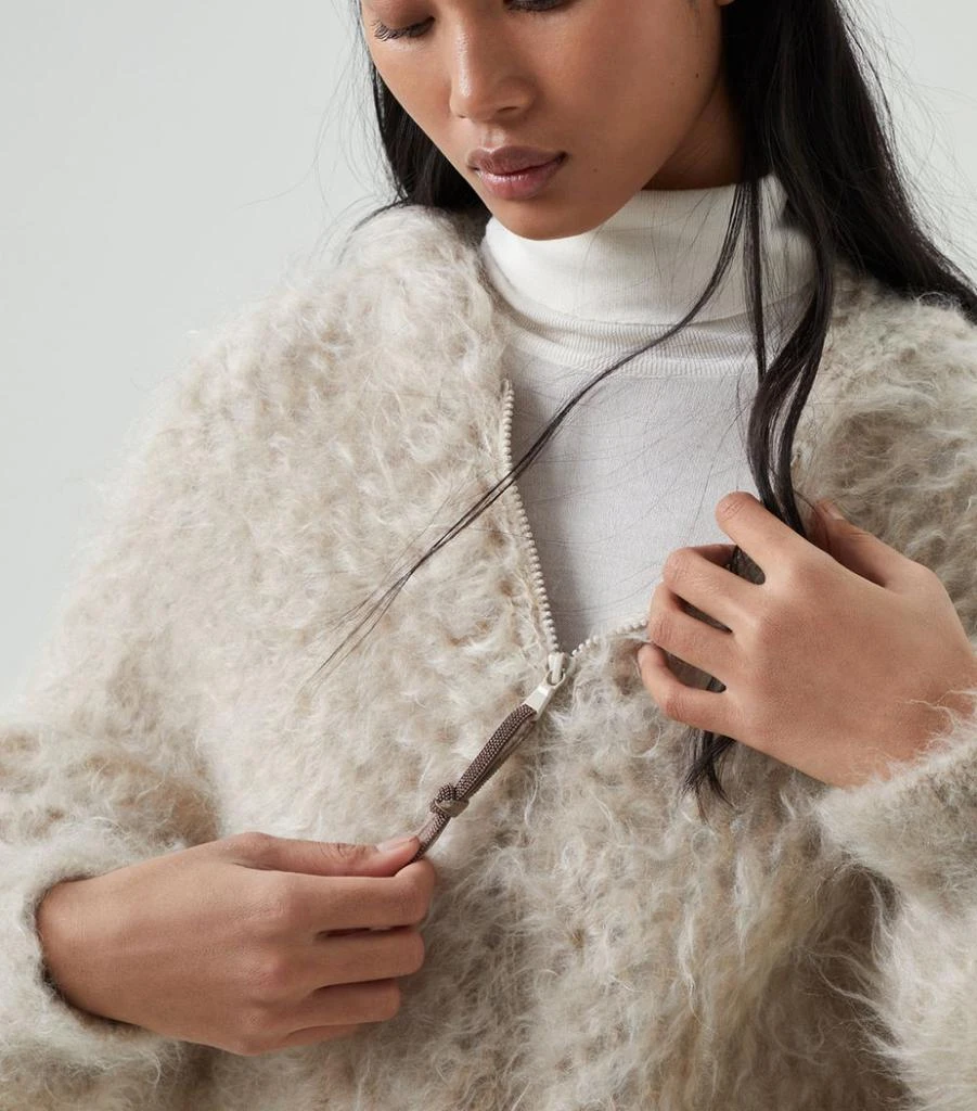 商品Brunello Cucinelli|Mohair-Blend Hooded Cardigan,价格¥14172,第3张图片详细描述