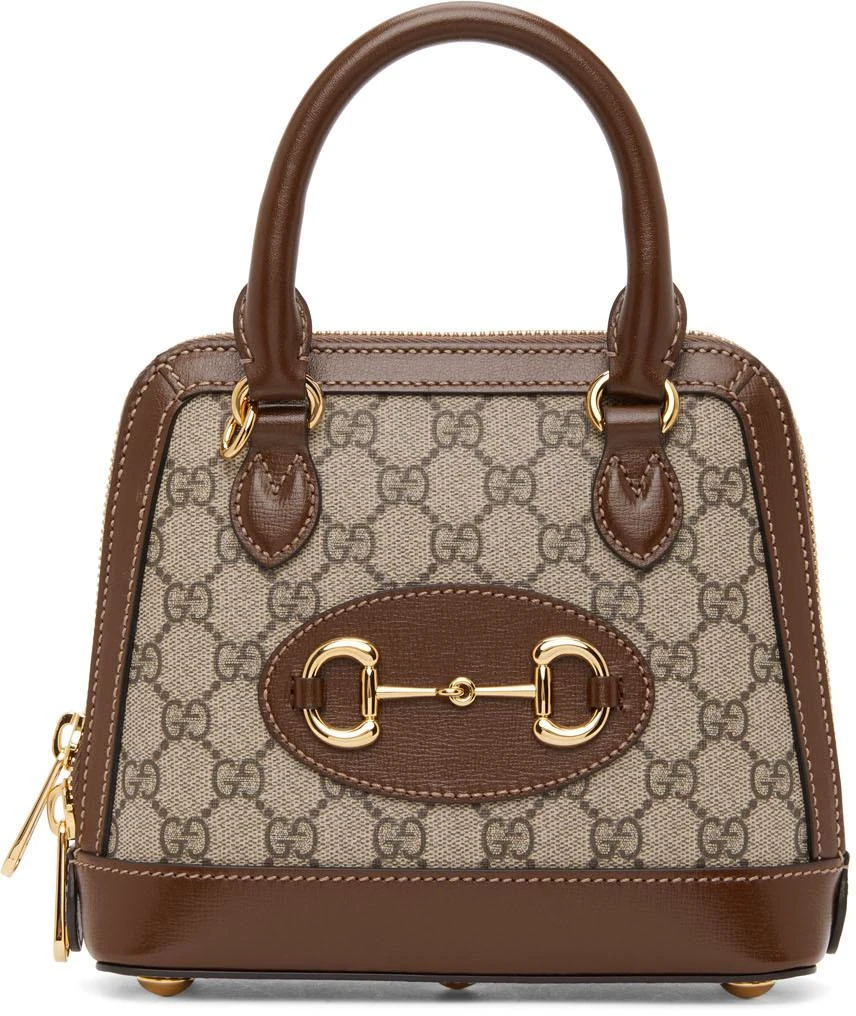 商品Gucci|Beige & Brown Small GG 'Gucci 1955' Horsebit Bag,价格¥16963,第2张图片详细描述