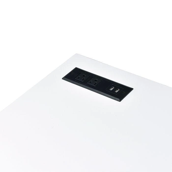 Torrey White and Chrome Writing Desk with USB Ports 商品
