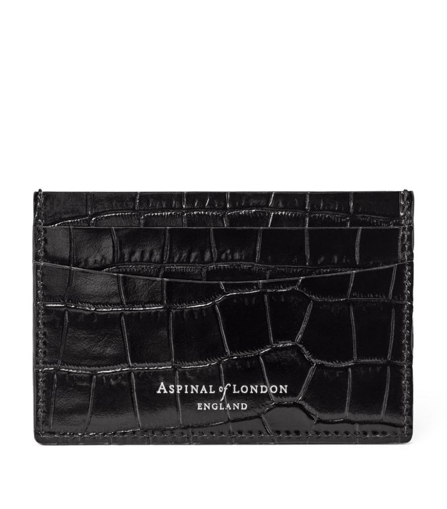 Croc-Embossed Slim Card Holder商品第3张图片规格展示