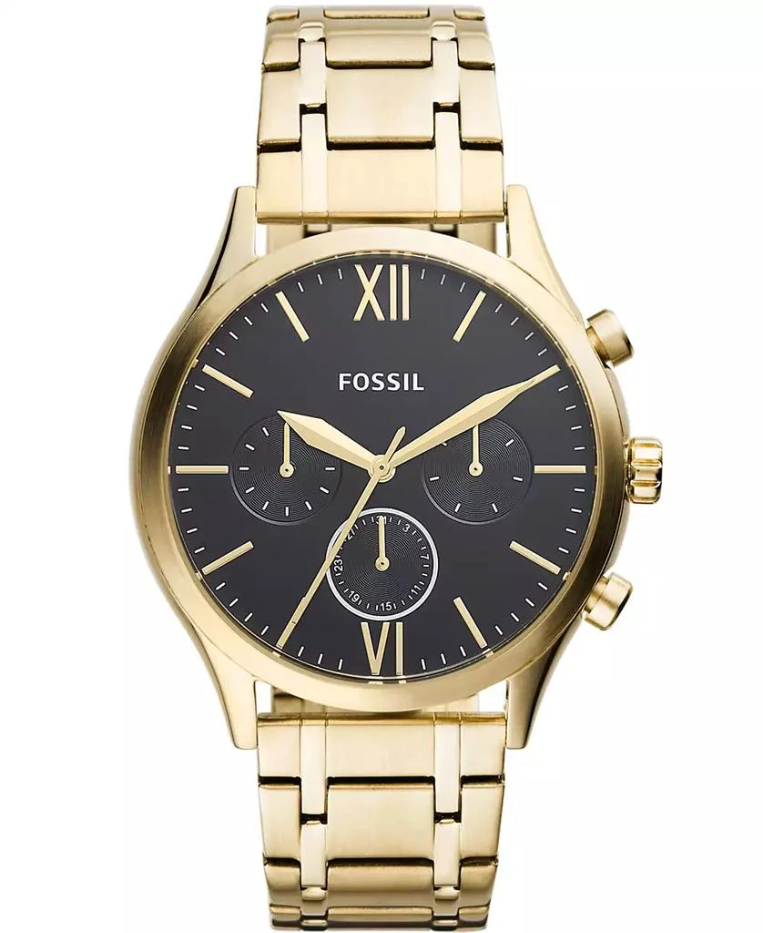 商品Fossil|Men's Fenmore Multifunction Gold-Tone Bracelet Watch 44mm,价格¥1363,第1张图片