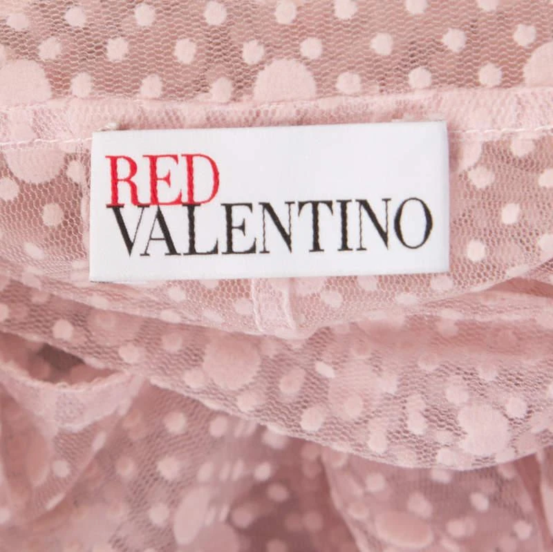 商品[二手商品] RED Valentino|Red Valentino Pale Pink Tulle Bow Tie Detail Sheer Blouse L,价格¥2002,第5张图片详细描述