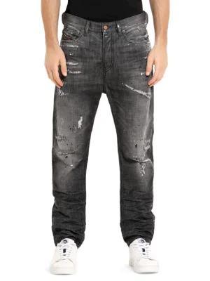 商品Diesel|Vider Slim-Fit Straight-Leg Distressed Jeans,价格¥697,第1张图片
