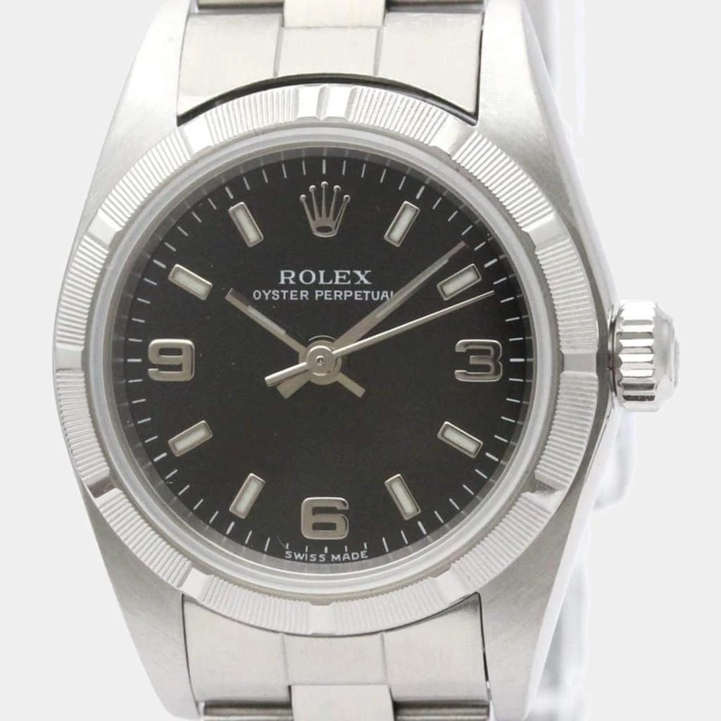 商品[二手商品] Rolex|Rolex Black Stainless Steel Oyster Perpetual 76030 Women's Wristwatch 24 mm,价格¥27076,第1张图片