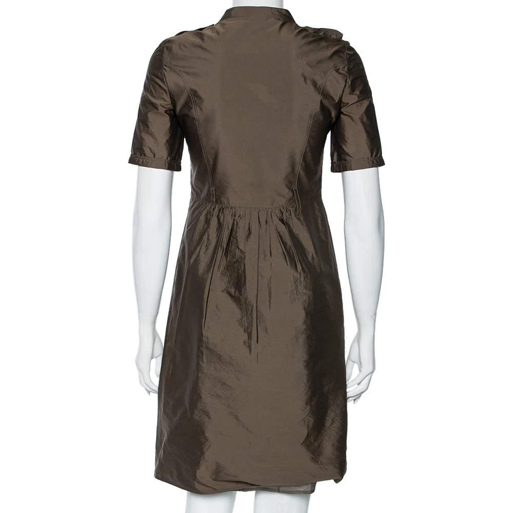 商品[二手商品] Burberry|Burberry Olive Green Ruffle Trim Belted Short Sleeve Dress XS,价格¥1284,第3张图片详细描述
