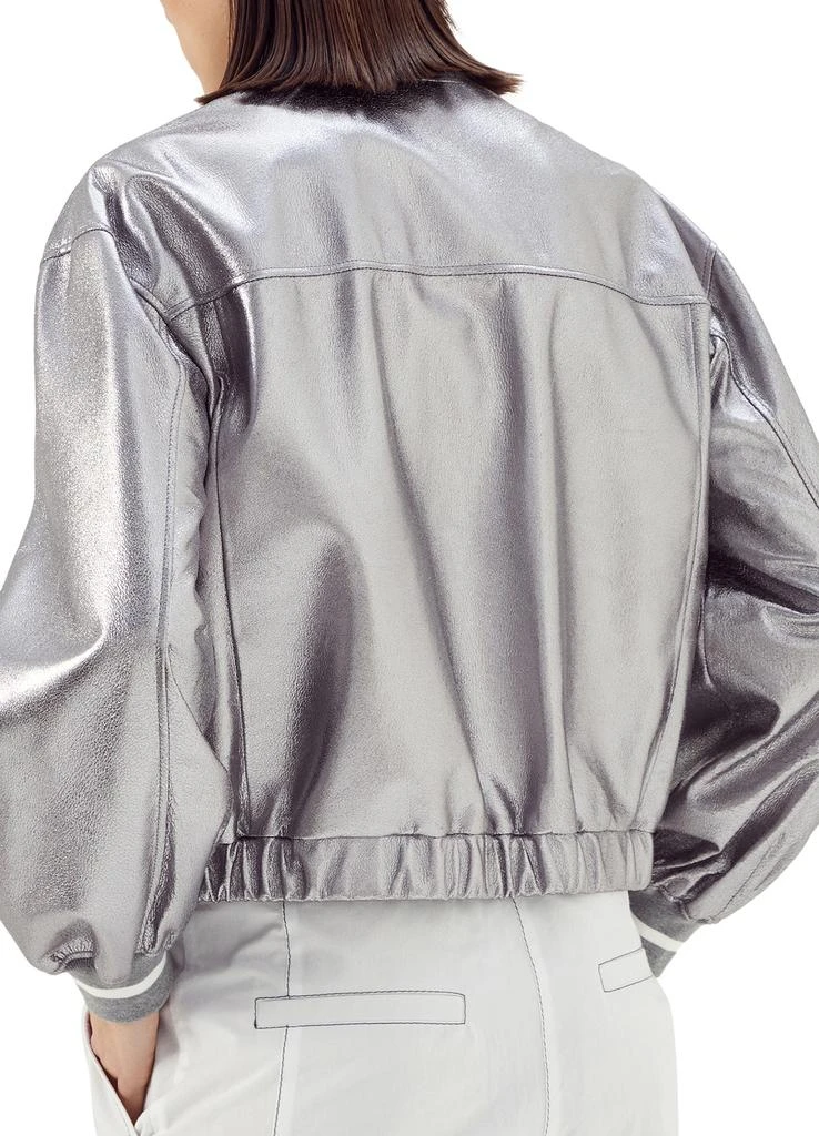 商品Brunello Cucinelli|LamÃ© 珠宝缀饰飞行员皮夹克,价格¥45553,第3张图片详细描述