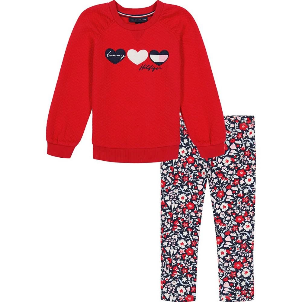 商品Tommy Hilfiger|Little Girls Raglan Tunic and Floral Leggings, 2 Piece Set,价格¥247,第1张图片