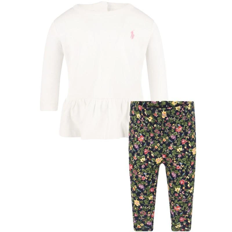 商品Ralph Lauren|Logo white t shirt and all over floral leggings in set,价格¥981,第1张图片
