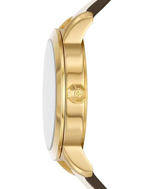 商品Tory Burch|Tory Goldtone Stainless Steel & Leather Strap Watch,价格¥1870,第4张图片详细描述