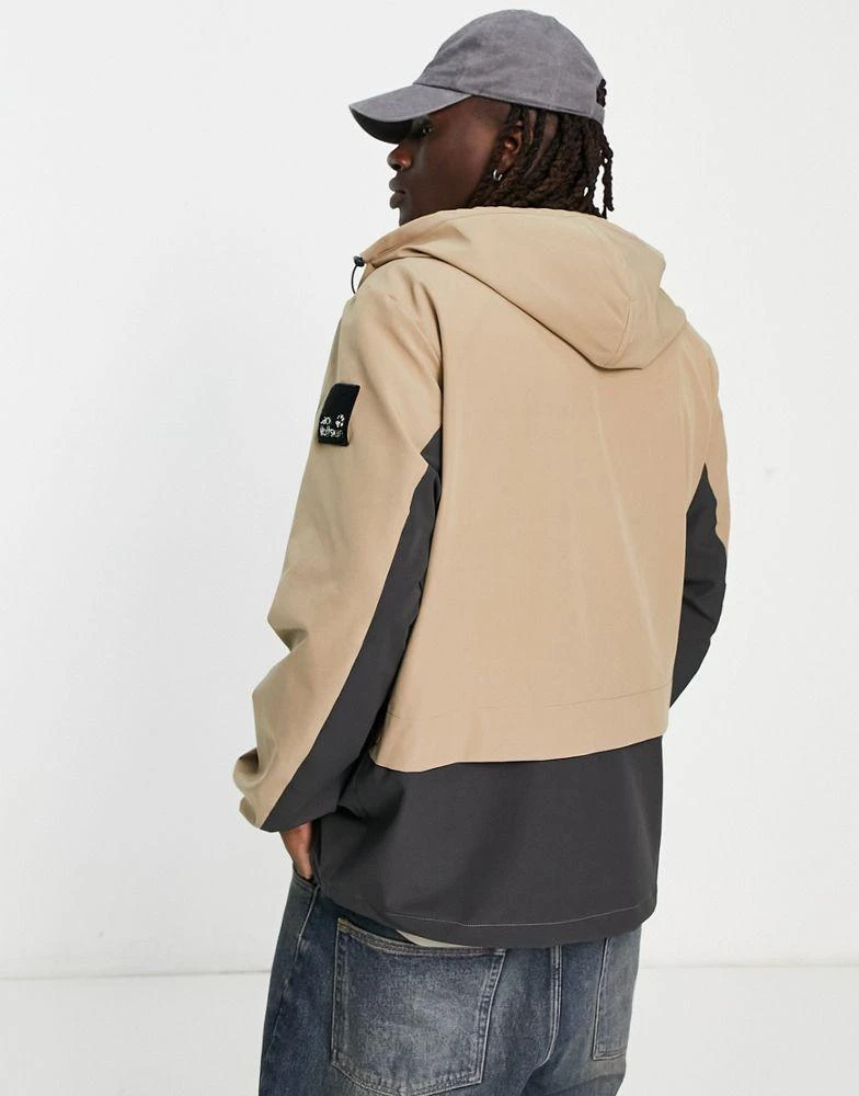 商品Jack Wolfskin|Jack Wolfskin Bernauer overhead hooded jacket in brown,价格¥551,第2张图片详细描述