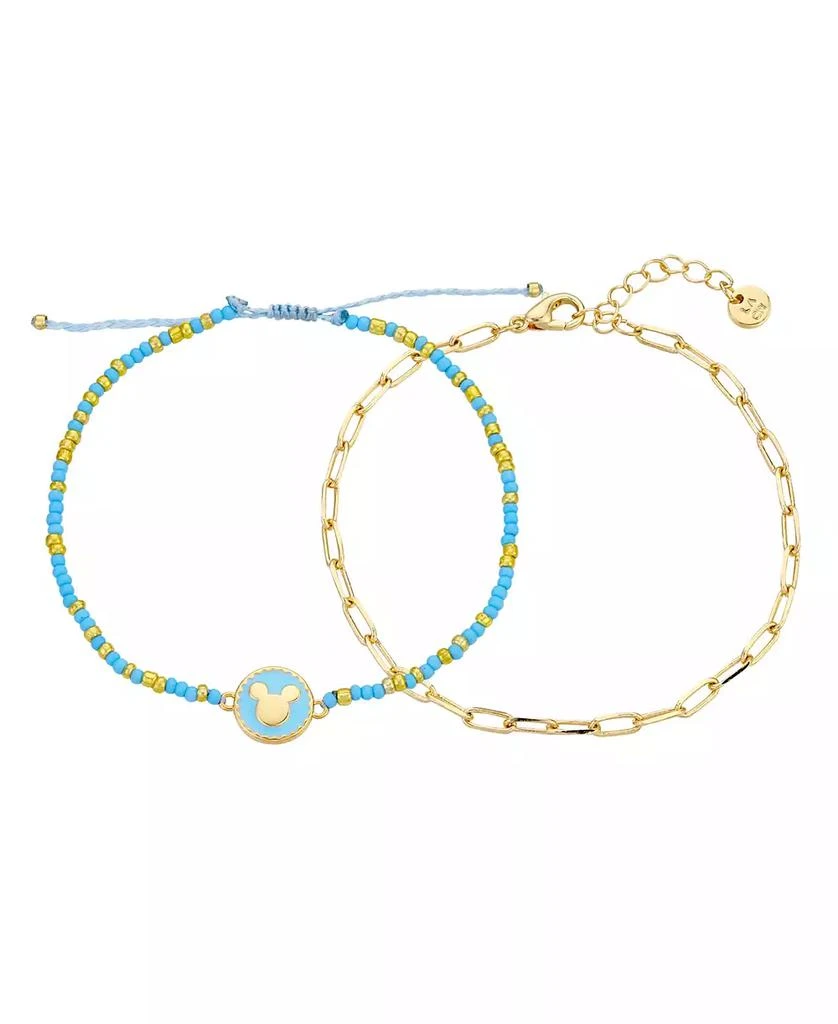 商品Disney|Unwritten 14K Gold Plated and Blue Mickey Mouse Bracelet Set,价格¥188,第3张图片详细描述