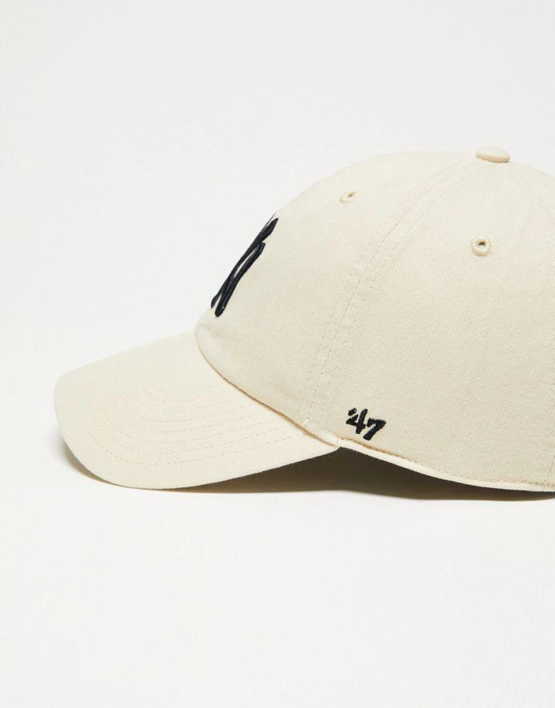 商品47 Brand|47 Clean Up MLB NY Yankees unisex baseball cap in off white,价格¥216,第3张图片详细描述